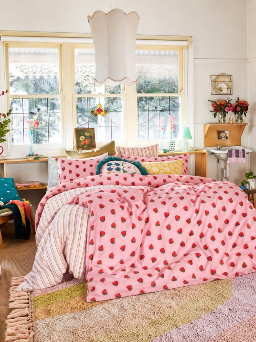 Sage x Clare 4 Piece "Lulu" Strawberry Fields Bedding (TWIN)
